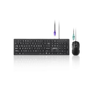 Perixx PERIDUO-117 P US Tastatur-Maus-Set, PS/2, kabelgebunden, schwarz 57215T