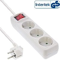 InLine® Steckdosenleiste, 3-fach Schutzkontakt, mit Schalter, weiß, 1,5m 16431T
