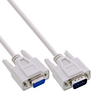 InLine® Serielle Verlängerung, 9pol Stecker / Buchse, vergossen, 1:1 belegt, 2m 12232