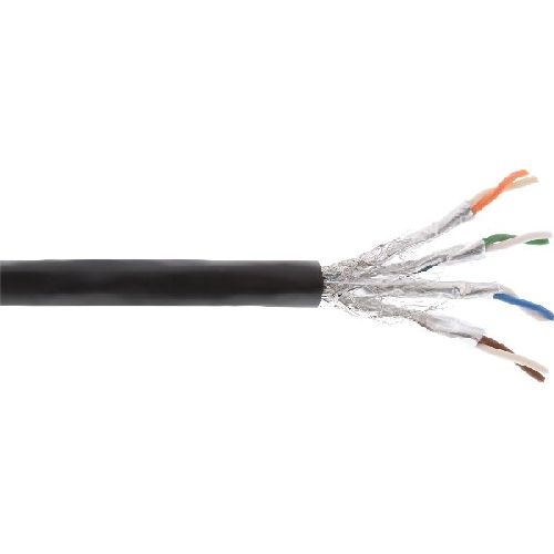 InLine® Außen-Verl.-kab. Cat.7a, S/FTP (PiMF) 4x2x0,58 AWG23, PE-Man. schw.,100m 70100P