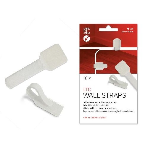 LABEL THE CABLE LTC Wall Straps Klett-Kabelhalter 10er Set weiß 59939W