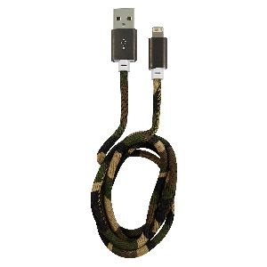 LC-Power LC-C-USB-Lightning-1M-5 (MFI) USB A zu Lightning Kabel, Camouflage grün 31331E