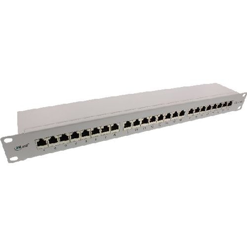 InLine® Patchfeld Cat.6A 24-fach 19 1HE lichtgrau RAL7035 76824I