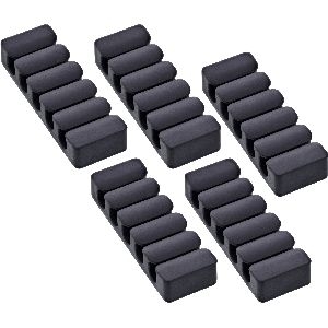 5er Pack InLine® Kabelclip, 5-fach, selbstklebend, schwarz 59971K