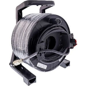 InLine® Netzwerk-Kabeltrommel Outdoor, Cat.6A PUR RJ45, 50m, schwarz 78593A