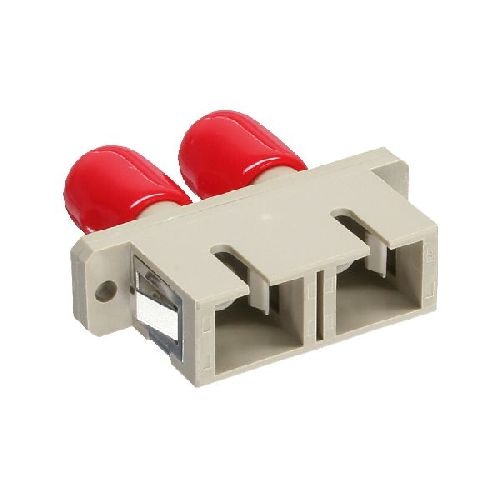 InLine® LWL Kupplung, Duplex ST/SC, multimode, beige, Keramik-Hülse, zum Einbau 89991D