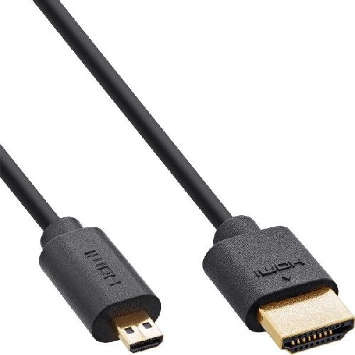 InLine® Slim Ultra High Speed HDMI Kabel, 8K4K, A St. / D St. (Micro), 0,5m 17955D