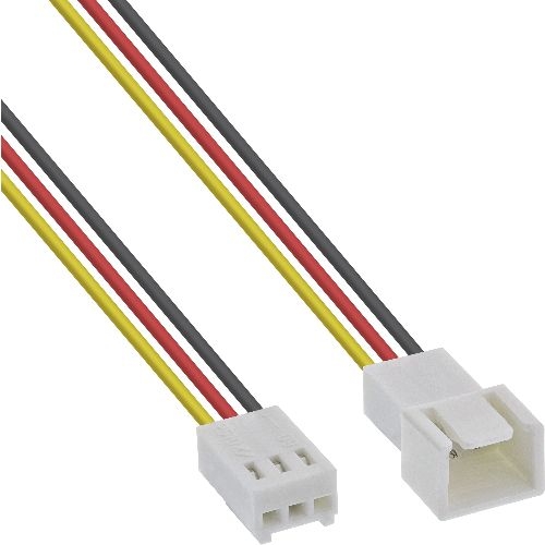 InLine® Lüfterkabel Verlängerung, 3pol Molex Stecker/Buchse, Tachosignal, 0,3m 33328