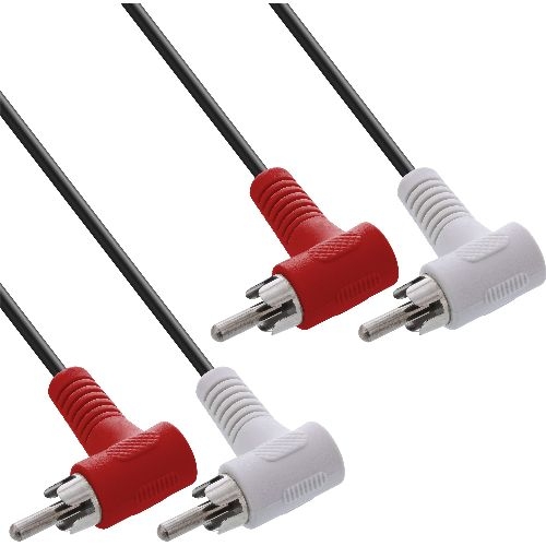 InLine® Cinch Kabel, 2x Cinch, Stecker / Stecker gewinkelt, 1,2m 89929