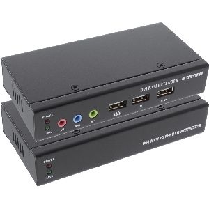 InLine® DVI USB KVM Extender, Verlängerung über UTP, mit Audio, bis 50m 61640