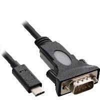 InLine® USB zu Seriell Adapterkabel, USB-C an 9pol Sub D Stecker, 1,8m 33308L