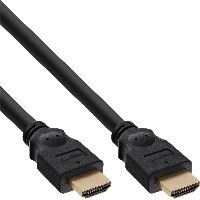 InLine® HDMI Kabel, HDMI-High Speed, ST / ST, verg. Kontakte, schwarz, 2m 17602P