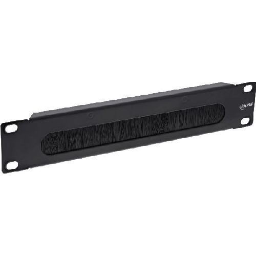 InLine® 10 Kabel Durchführungsplatte mit Bürste, 1HE, RAL 9005 schwarz 19109G