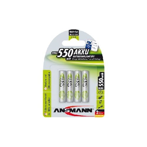 ANSMANN 5030772 NiMH-Akku Micro AAA, 550mAh, 4er-Pack 01069W