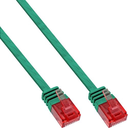 InLine® Patchkabel flach, U/UTP, Cat.6, grün, 3m 71603G