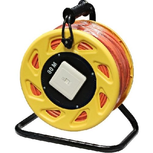 InLine® Netzwerk-Kabeltrommel, Cat.6A RJ45, 80m, orange 78592