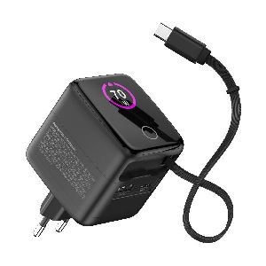 InLine® USB Netzteil, 70W, GaN, USB-C PD + USB-A QC, Kabel 60cm, schwarz 31507R