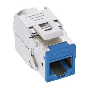 InLine® Keystone RJ45 Buchse, geschirmt, Cat.6A, blau 8er Pack 76207B
