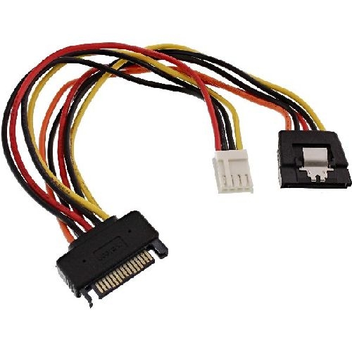 InLine® SATA Stromadapapterkabel, SATA BU an SATA ST + 8,89cm (3,5) Stecker 29691