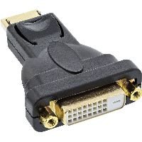 InLine® DisplayPort Adapter, DisplayPort Stecker auf DVI-D 24+1 Buchse, schwarz 17199J