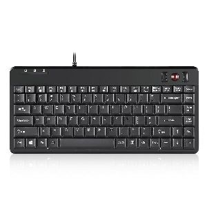 Perixx PERIBOARD-505H PLUS US, Mini USB-Tastatur, Trackball, Hub, schwarz 57172E