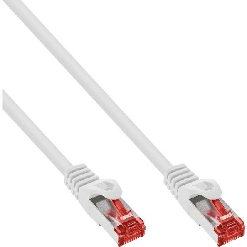 100er Bulk-Pack InLine® Patchkabel, S/FTP (PiMf), Cat.6, PVC, CU, weiß, 0,5m B-76450W