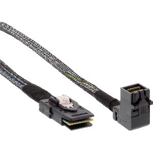 InLine® Mini-SAS HD Kabel, SFF-8643 gewinkelt zu SFF-8087, mit Sideband, 0,5m 27629A