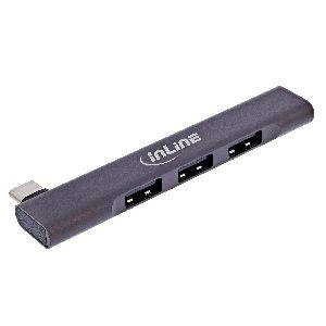 InLine® Slim USB-C Hub, 4-Port, USB 3.0 + 3x USB 2.0, schmale Bauform 33203N