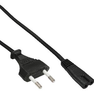 InLine® Netzkabel, Netzstecker CEE7/16 Italien auf IEC-C7 Stecker, schwarz, 1,8m 16654I