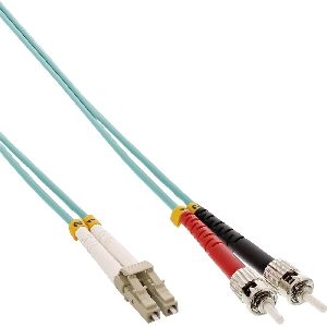 InLine® LWL Duplex Kabel, LC/ST, 50/125µm, OM3, 0,5m 88504O