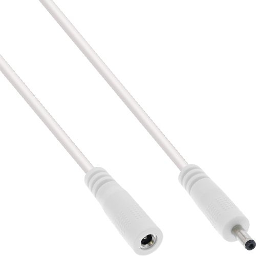 InLine® DC Verlängerungskabel, 3,5 x 1,35 mm, AWG 18, weiß, 0,5 m 26955H