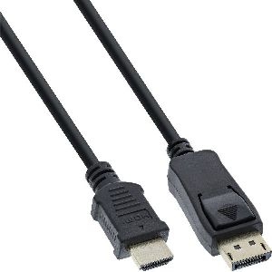 InLine® DisplayPort zu HDMI Konverter Kabel, 4K/30Hz, schwarz, 0,3m 17187
