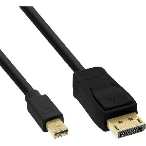 InLine® Mini DisplayPort zu DisplayPort Kabel, schwarz, 0,5m 17136S