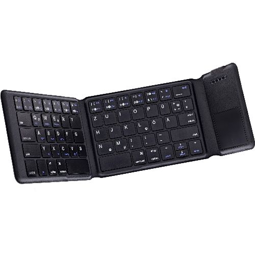 InLine® Faltbare Bluetooth Tastatur mit Touchpad, schwarz 55379B