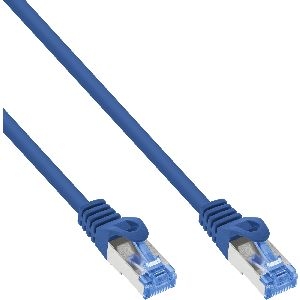InLine® Patchkabel, Cat.6A, S/FTP, TPE (LSZH), CCA, blau, 0,3m 72633B