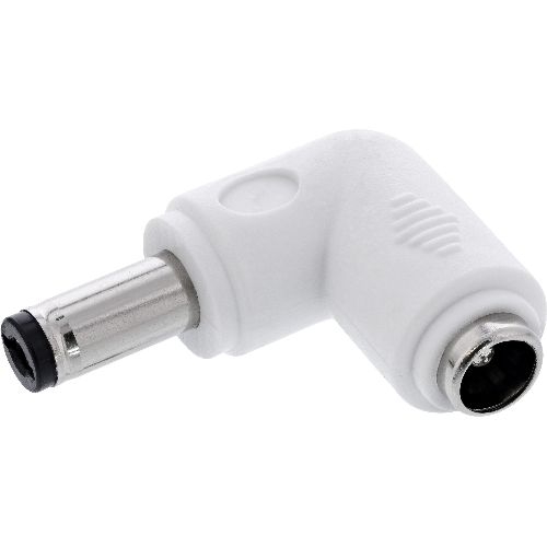InLine® DC Adapter, 5,5 x 2,1 mm, Stecker/Buchse, gewinkelt, weiß 26899E