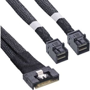 InLine® Slim SAS Kabel, SFF-8654 8i zu 2x SFF-8643, 0,75m 27648B