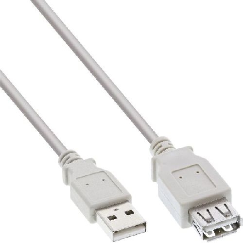 InLine® USB 2.0 Verlängerung, Stecker / Buchse, Typ A, beige, 0,5m 34650X