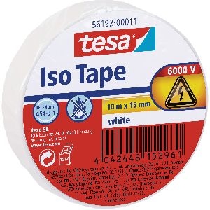 tesa Isolierklebeband, 10m x 15mm, weiß 11625