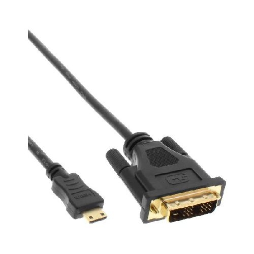 InLine® Mini-HDMI zu DVI Kabel, HDMI Stecker C zu DVI 18+1, 0,5m 17474P