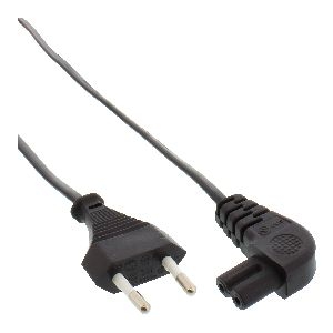 InLine® Netzkabel, Netzstecker auf Euro 8 C7 Stecker, gewinkelt, 1,0m 16651X