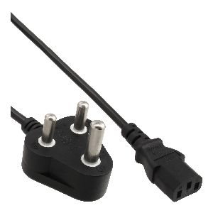 InLine® Netzkabel, Netzst. Südafrika 10A Typ M auf Kaltgerätestecker C13, 1,8m 16652L