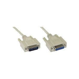 InLine® Joystickverlängerung, 15pol Stecker / Buchse, 2m, vergossen 17740