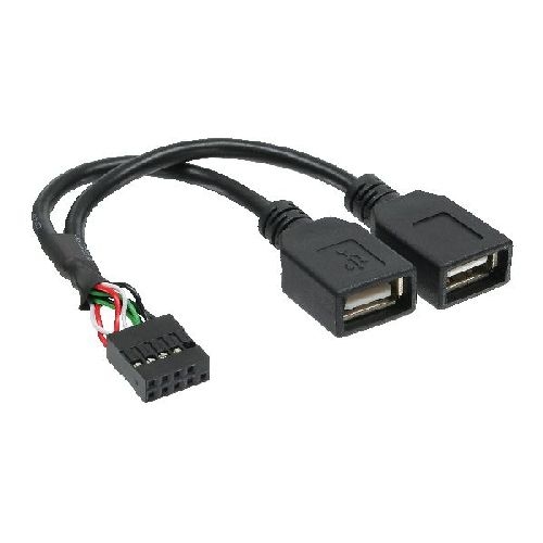 InLine® USB 2.0 Adapterkabel, intern, 2x USB A Buchse, 0,2 m 33440M