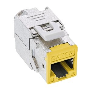 InLine® Keystone RJ45 Buchse, geschirmt, Cat.6A, gelb 8er Pack 76207Y