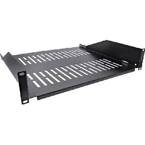 InLine® 19 Fachboden, 400mm, 20kg, 2HE, RAL 9005 schwarz 19111K