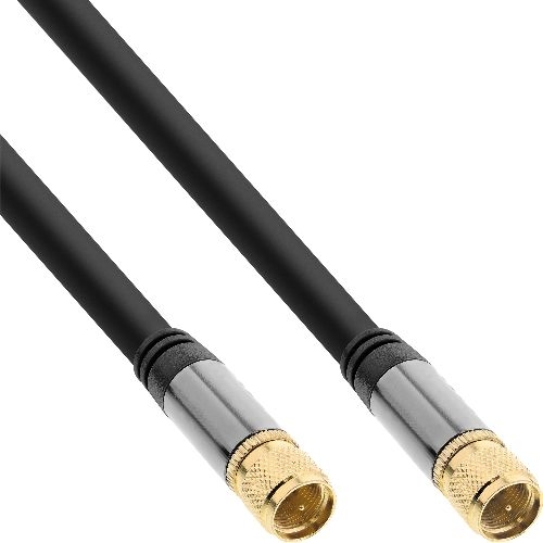InLine® Premium SAT-Kabel, 4x geschirmt, 2x F-Stecker, >110dB, schwarz, 3m 69103P