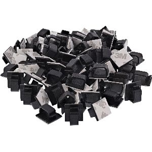 100er Pack InLine® Kabelmanager Klebesockel XL, Nylon, 3M-Klebepad, schwarz 59971H