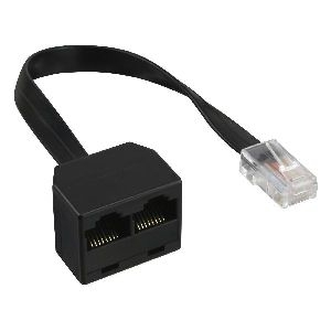InLine® ISDN Verteiler, 1xRJ45 ST / 2xRJ45 BU, (8P8C) o. Endwiderstände, 0,15m 69933
