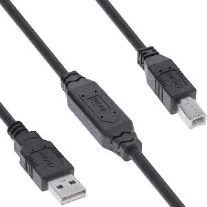 InLine® USB 2.0 Aktiv-Kabel, USB-A Stecker zu USB-B Stecker, 15m 34512A